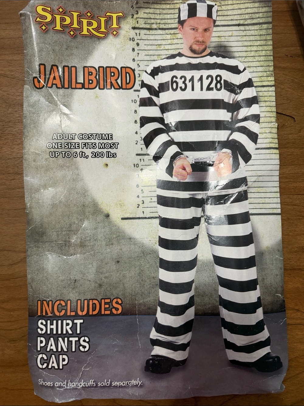 Spirit Black and White JailBird Striped Adult Costume